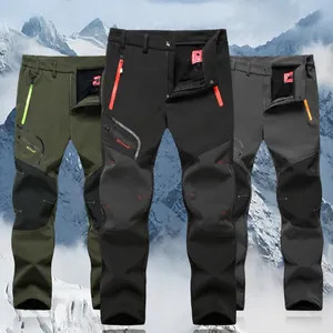 Pantalones de Senderismo al Aire Libre Unisex Impermeables Secado Rápido Transpirables Térmicos Forro Polar Cortavientos