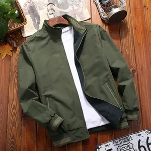 Herren Wendejacke Mit Stehkragen Lässige Winddichte Polyester Oberbekleidung Leichte Frühlings Herbstjacke Für Männer Top
