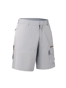 Professional men's outdoor multi-pocket casual shorts, lightweight grey summer cargo pants