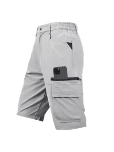 Men's Casual Multi-Pocket Cargo Shorts Summer Functional Straight Leg 3/4 Outdoor Techwear Quick Dry Polyester Spandex Bottoms