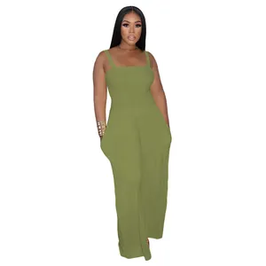 Elegant olive green wide-leg jumpsuit featuring detailed smocked tube top design
