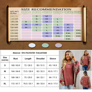 Women's casual color-block leopard print sweatshirt with round neck and loose fit
