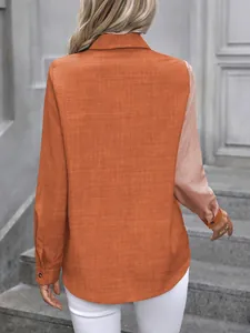 Vue arrière d'une chemise décontractée à manches longues bicolore.