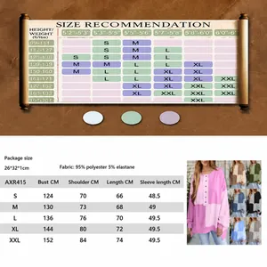 Colorblock longline button collar sweatshirt size chart for women