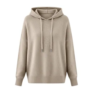Detail view of the soft brushed texture on this hooded knit sweater.