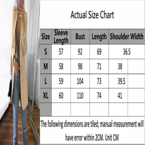 Tabella delle taglie dettagliata per un blazer kaki professionale da donna per ufficio.