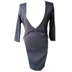 Sexy deep V-neck sparkly bodycon dress, perfect for evening parties and nightclub wear.