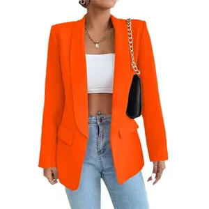 Chaqueta blazer naranja vibrante para mujer traje profesional casual para oficina