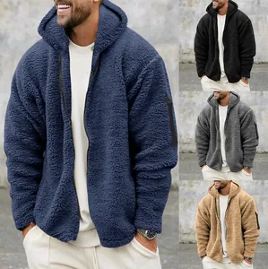 Herren Winter Fleecejacke mit Kapuze und Reißverschluss in vier vielseitigen Farben
