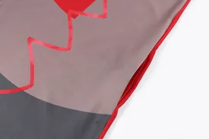 Close-up detail showing the side pocket seam on a retro geometric print summer dress