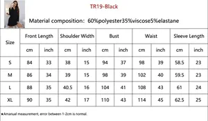 Tableau des tailles et détails du tissu pour chemise de nuit femme à manches longues