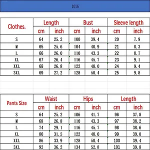 Detailed size chart for women's casual round neck imitation denim two-piece outfit