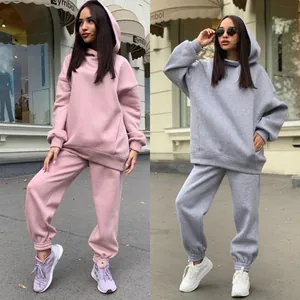 Comparaison complète de l'ensemble de survêtement pour femme en deux couleurs unies