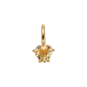 Vergoldete S925 Sterlingsilber Kette mit herzförmigem gelbem Topas-Anhänger