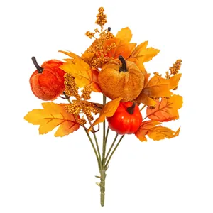 Bouquet d'automne artificiel avec citrouilles et feuilles d'érable pour décor de récolte