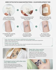 Istruzioni dettagliate per l'applicazione di adesivi per tatuaggi alle erbe