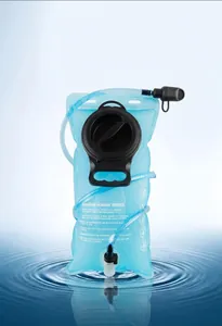 Blue 2L TPU hydration bladder for hiking and cycling with leak-proof valve