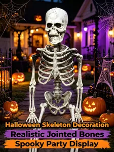 Lebensgroße realistische Halloween-Skelett-Dekoration für gruselige Party-Displays im Freien.