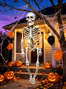 Realistisches lebensgroßes Halloween Skelett aus Kunststoff für gruselige Außendeko