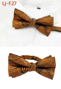 Nœud papillon élégant à motif de feuilles de palmier bronze pour mariages