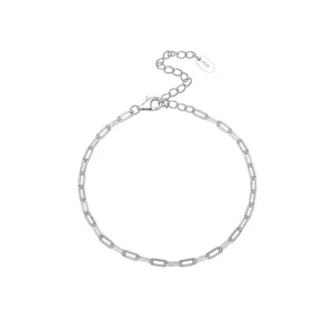 Detailed macro view showing the S925 hallmark on the sterling silver paperclip chain