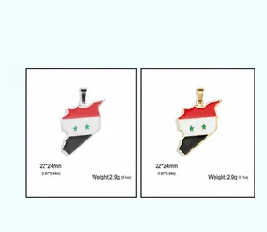 Syria map shaped pendant made of durable stainless steel for DIY jewelry making accessories