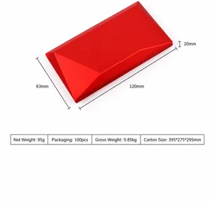 Detaillierte Abmessungen und Gewicht der roten geometrischen Schmuckschatulle