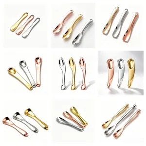 Ensemble de spatules pour crème contour des yeux en alliage de zinc, or et argent