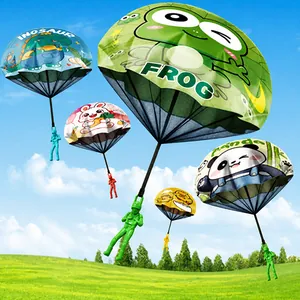 Colorful cartoon hand-throw parachute toy for children outdoor sports activity play