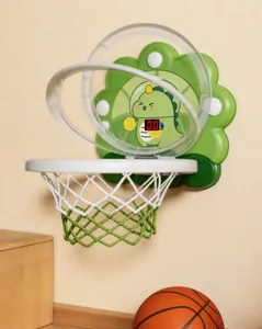 Detail view showing the space-saving folding mechanism of cartoon basketball hoop