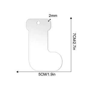 Calza di Natale in acrilico trasparente vuota per fai da te 7x5cm spessore 2mm