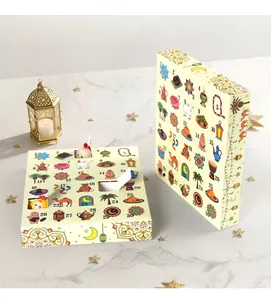 Ramadan advent calendar gift box with 30 surprise windows and festive illustrations