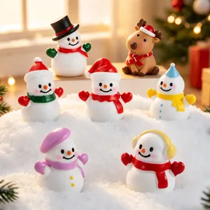 Harz Weihnachten Schneemann Miniatur Figuren Desktop Dekor Mikro Landschaft Cartoon Feiertag Ornament Haus Garten Dekoration
