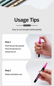 Step-by-step visual instructions for using double-line outline markers for drawing