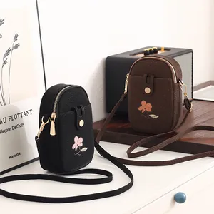 Sac Bandoulière Pour Téléphone Portable Femme Cuir PU Motif Matelassé Sangle Réglable Mini Pochette Élégante