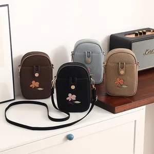 Collection de sacs à bandoulière verticaux pour téléphone avec broderie florale élégante