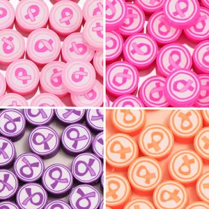 Perle Distanziatrici Rotonde In Argilla Polimerica Con Nastro Rosa Per Creazione Di Gioielli Fai Da Te Rosa Rosso Fatto A Mano