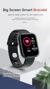Detailansicht des Y68 Smart-Armbands mit Herzfrequenz- und SpO2-Überwachung