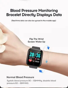 Y68 Smart-Armband mit Blutdrucküberwachung in Echtzeit und Flip-to-Wake-Display-Funktion
