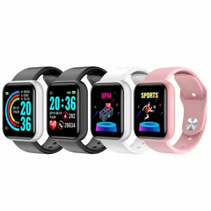 Y68 D20 Smartwatch Fitness Tracker Mit Herzfrequenzmessung Schrittzähler Wasserdicht Farbbildschirm Bluetooth Silikonarmband Unisex Smart Armband