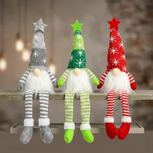 Kerstmis lichtgevende kabouters knuffels met gebreide lange benen en verlichting