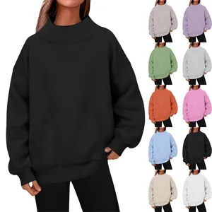 Overview of multiple color options for the women's high neck oversized sweatshirt