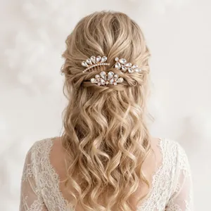 Elegant 3-piece crystal rhinestone hair comb set for bridal and formal wedding styling