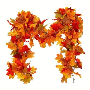Kunstmatige herfst esdoornblad slinger voor Thanksgiving oogstfeest wanddecoratie