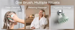 Wheat straw scalp massager brush for deep cleansing hair and relaxing head massage