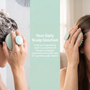 Eco-friendly wheat straw scalp massager brush used for wet washing and dry hair massage session