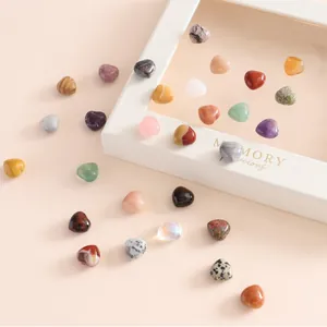 15mm heart-shaped natural crystal stones and polished heart gems with a gift box