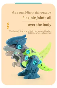 Vue détaillée du jouet dinosaure à assembler avec des articulations très flexibles