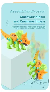 Détail d'un jouet dinosaure à monter soi-même avec pièces d'assemblage et anti-collision