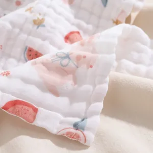 Zachte hydrofiele baby washandjes met schattige berenprint en een fijne textuur.